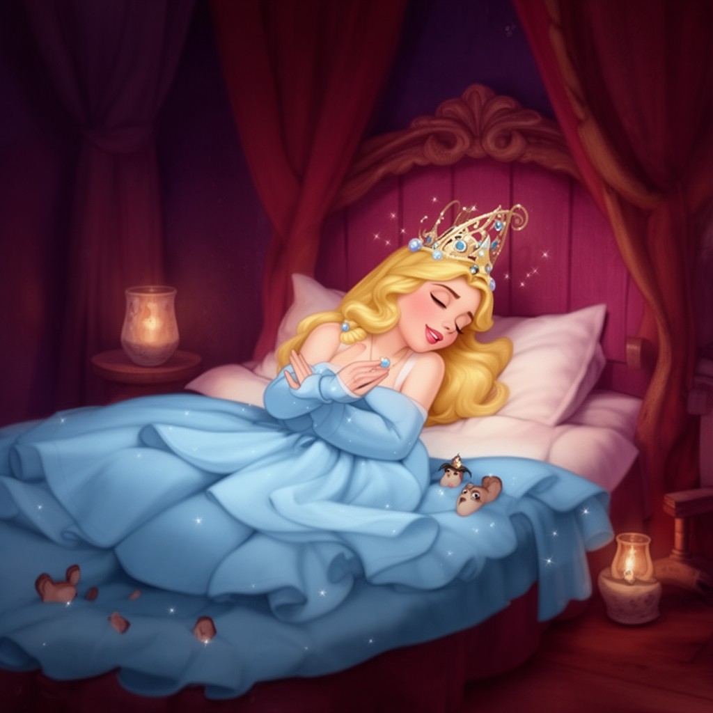 AI-generated illustration of Sleeping Beauty