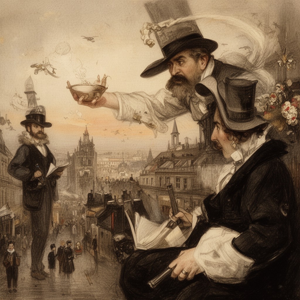 AI-generated illustration of La Curée