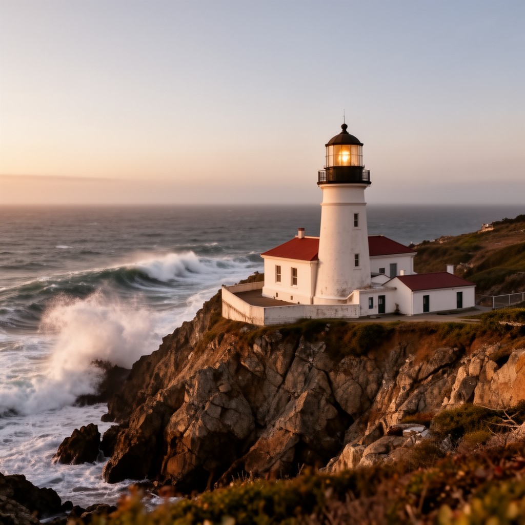 AI-generated illustration of Cape Mendocino Lighthouse