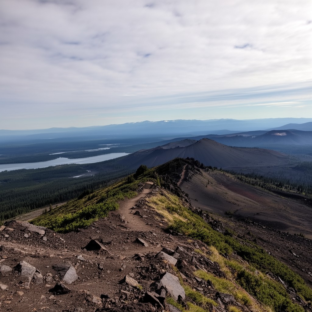 AI-generated illustration of Paulina Peak Trail