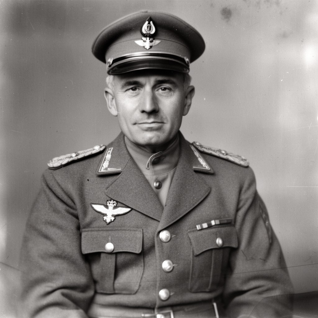 AI-generated illustration of Mario Roatta