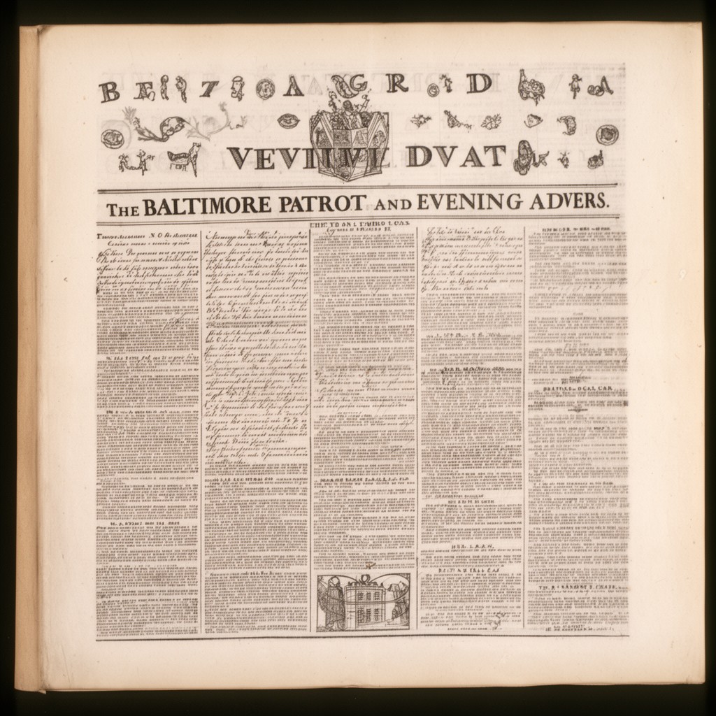 AI-generated illustration of Baltimore Patriot and Evening Advertiser