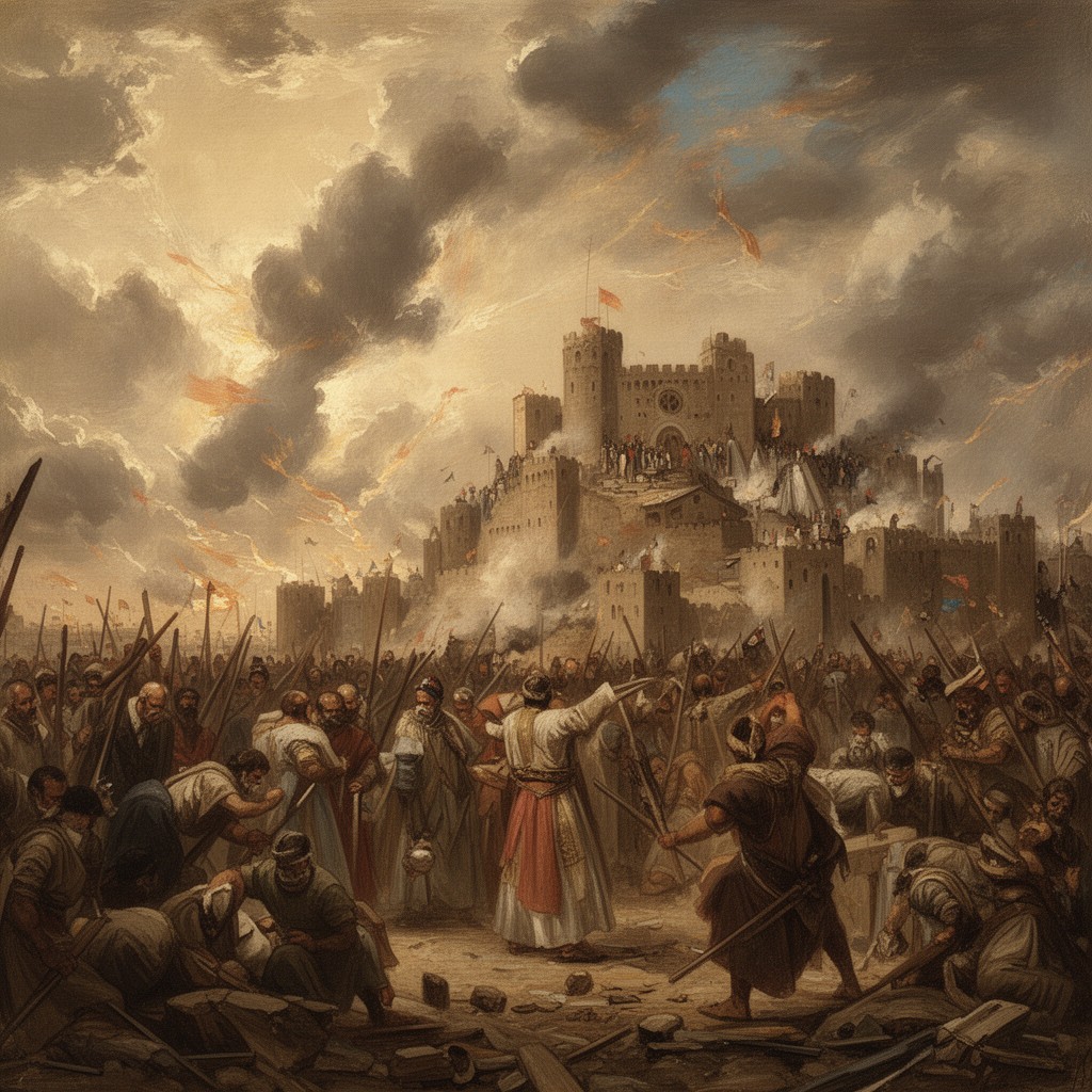 AI-generated illustration of Fall of Babylon (539 BCE)