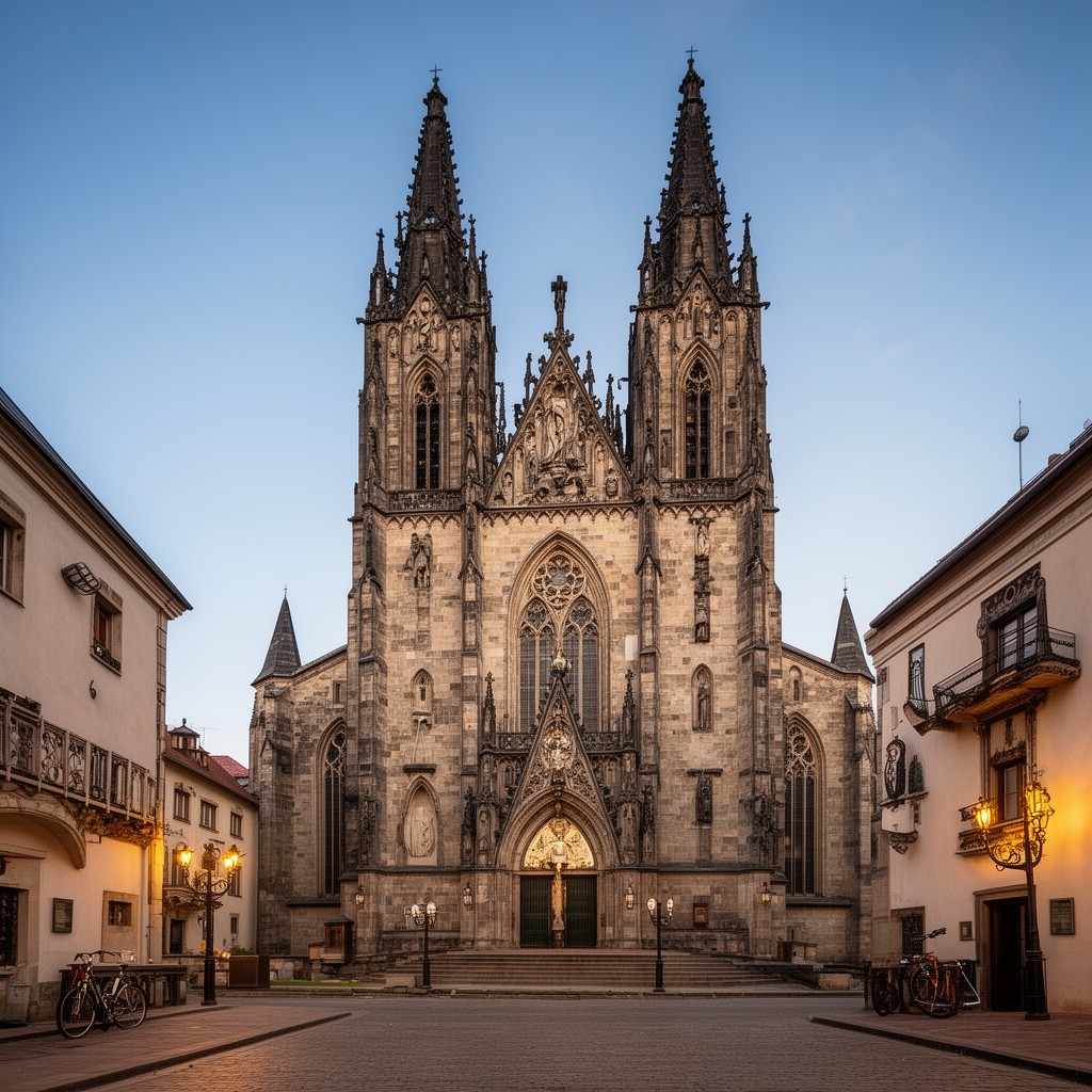 AI-generated illustration of Basilica of St. Andrew the Apostle in Olkusz
