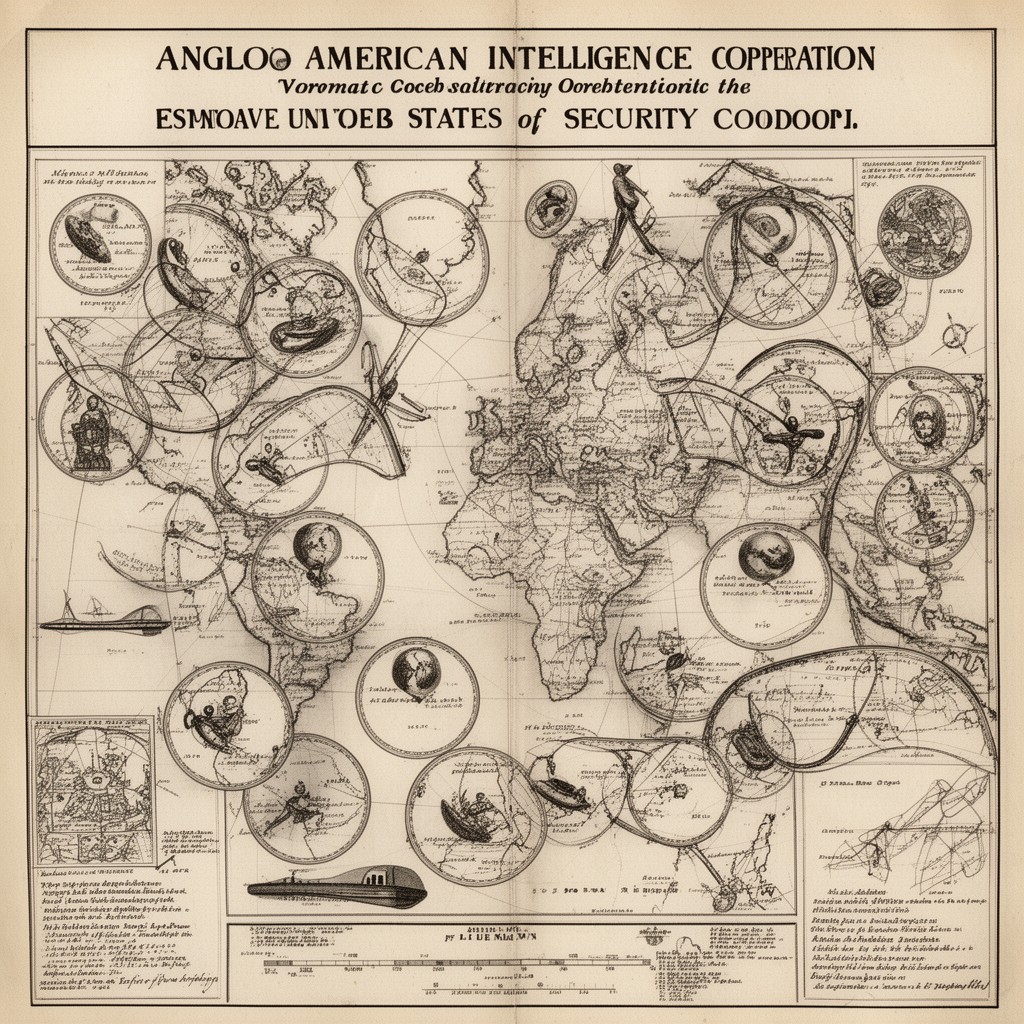 AI-generated illustration of Anglo-American intelligence cooperation