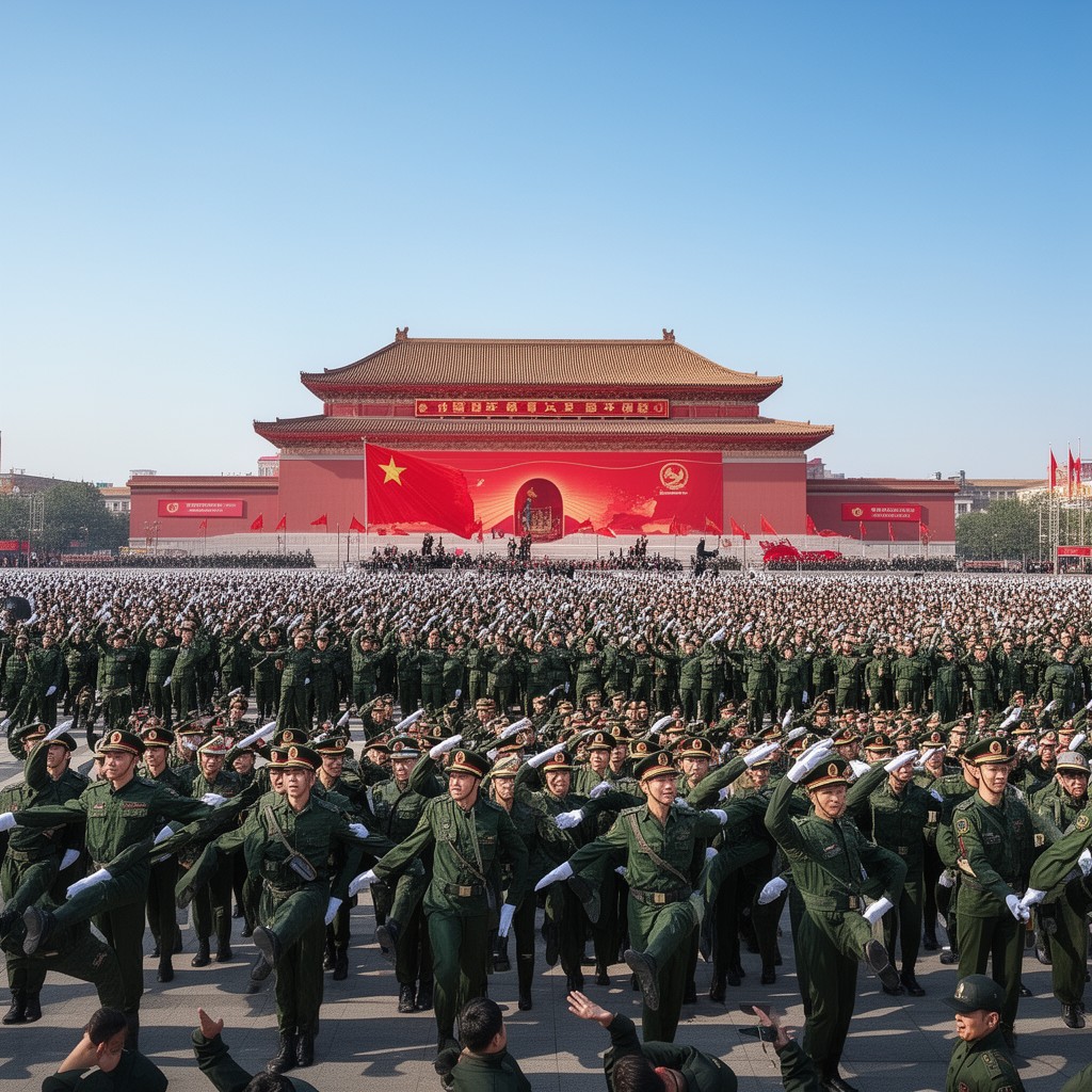 AI-generated illustration of National Day military parades