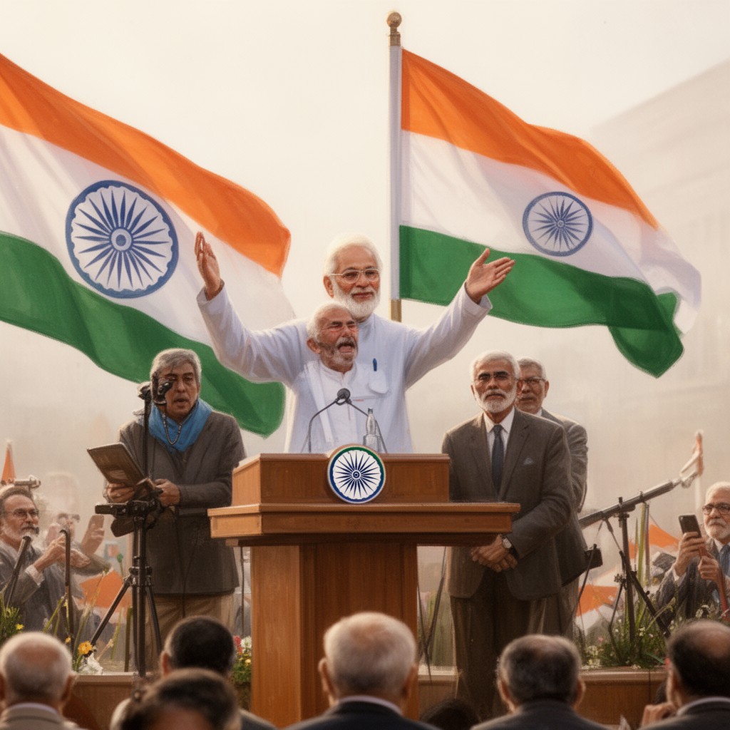 AI-generated illustration of Prime Minister's Independence Day address