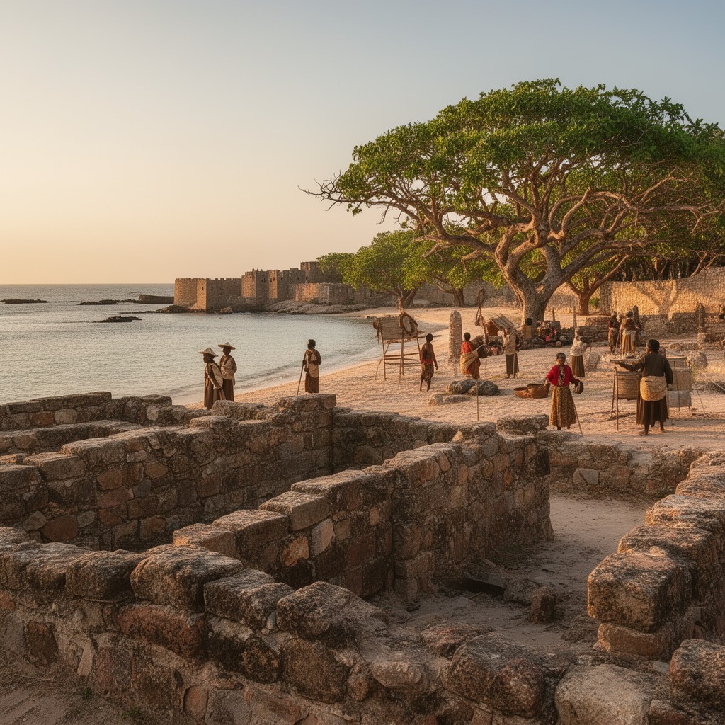 AI-generated illustration of Kilwa Kisiwani