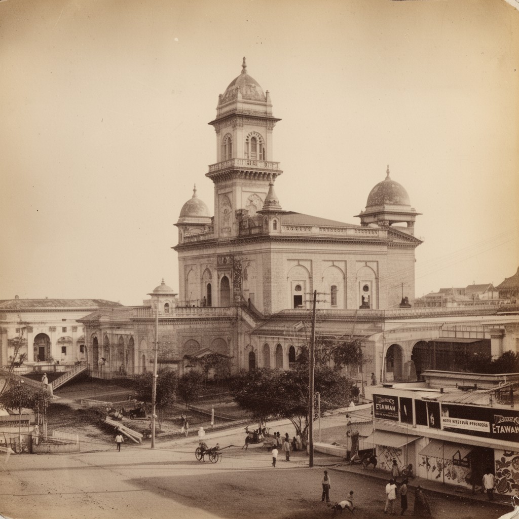 AI-generated illustration of Etawah, North-Western Provinces, British India