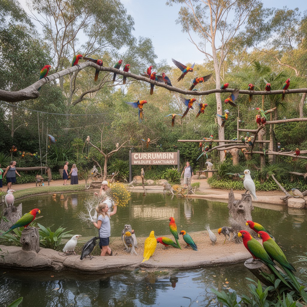 AI-generated illustration of Currumbin Wildlife Sanctuary