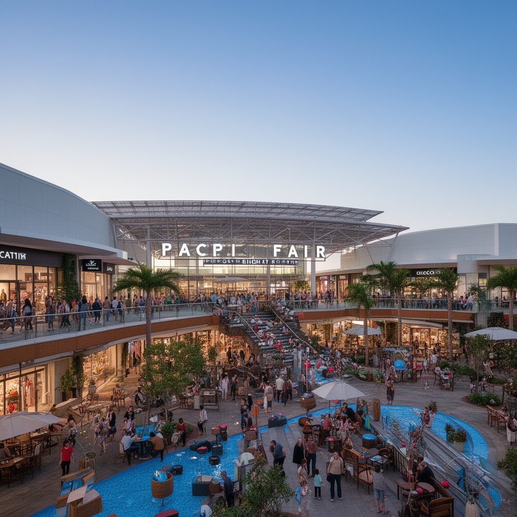 AI-generated illustration of Pacific Fair Shopping Centre