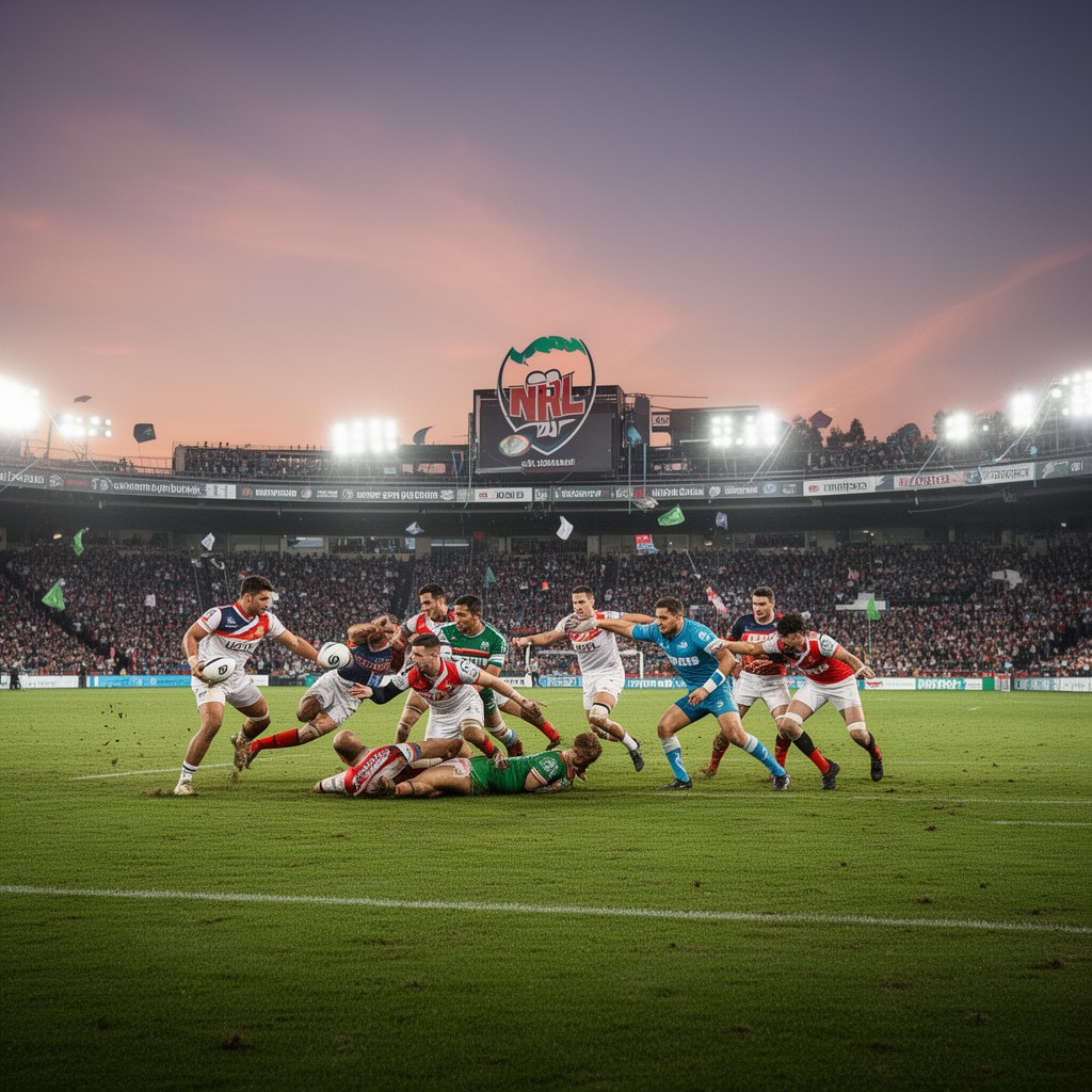 AI-generated illustration of National Rugby League