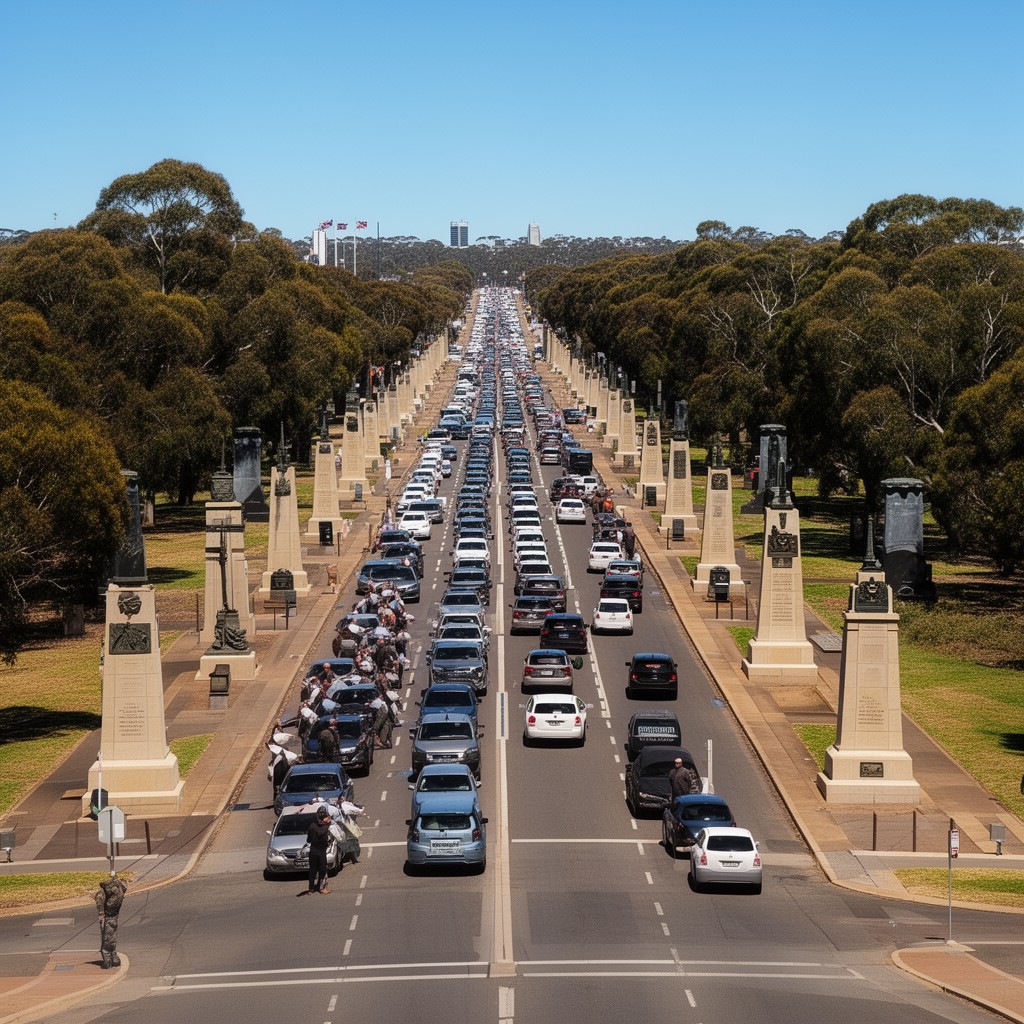 AI-generated illustration of Anzac Parade