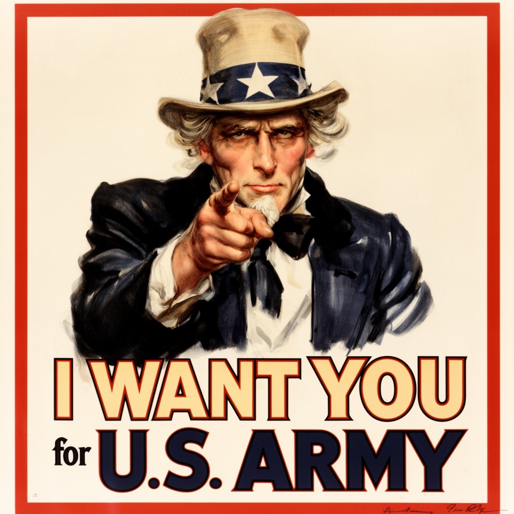 AI-generated illustration of I Want YOU for U.S. Army poster