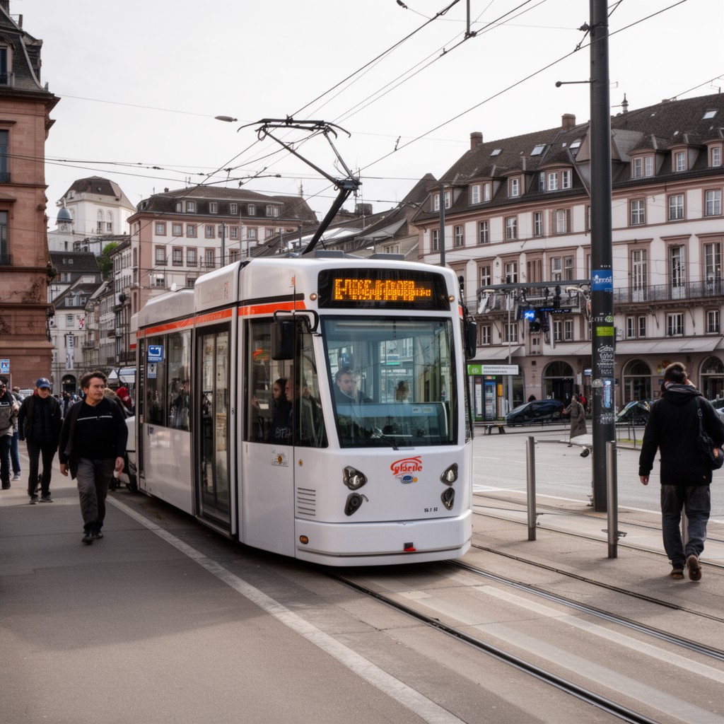 AI-generated illustration of Strasbourg tramway