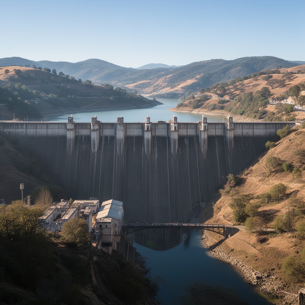 AI-generated illustration of Oroville Dam