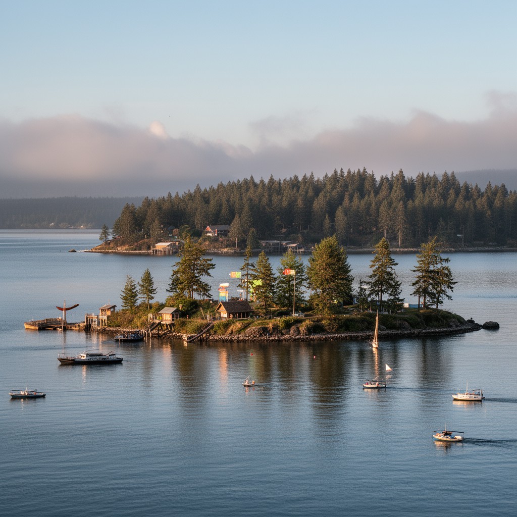 AI-generated illustration of Blake Island