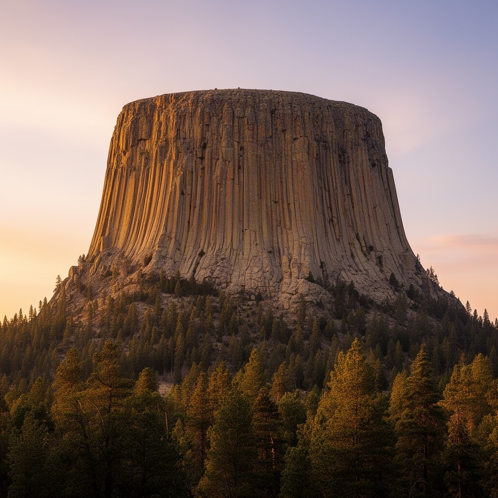 AI-generated illustration of Devils Tower National Monument