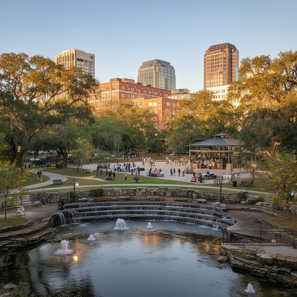 AI-generated illustration of Cascades Park