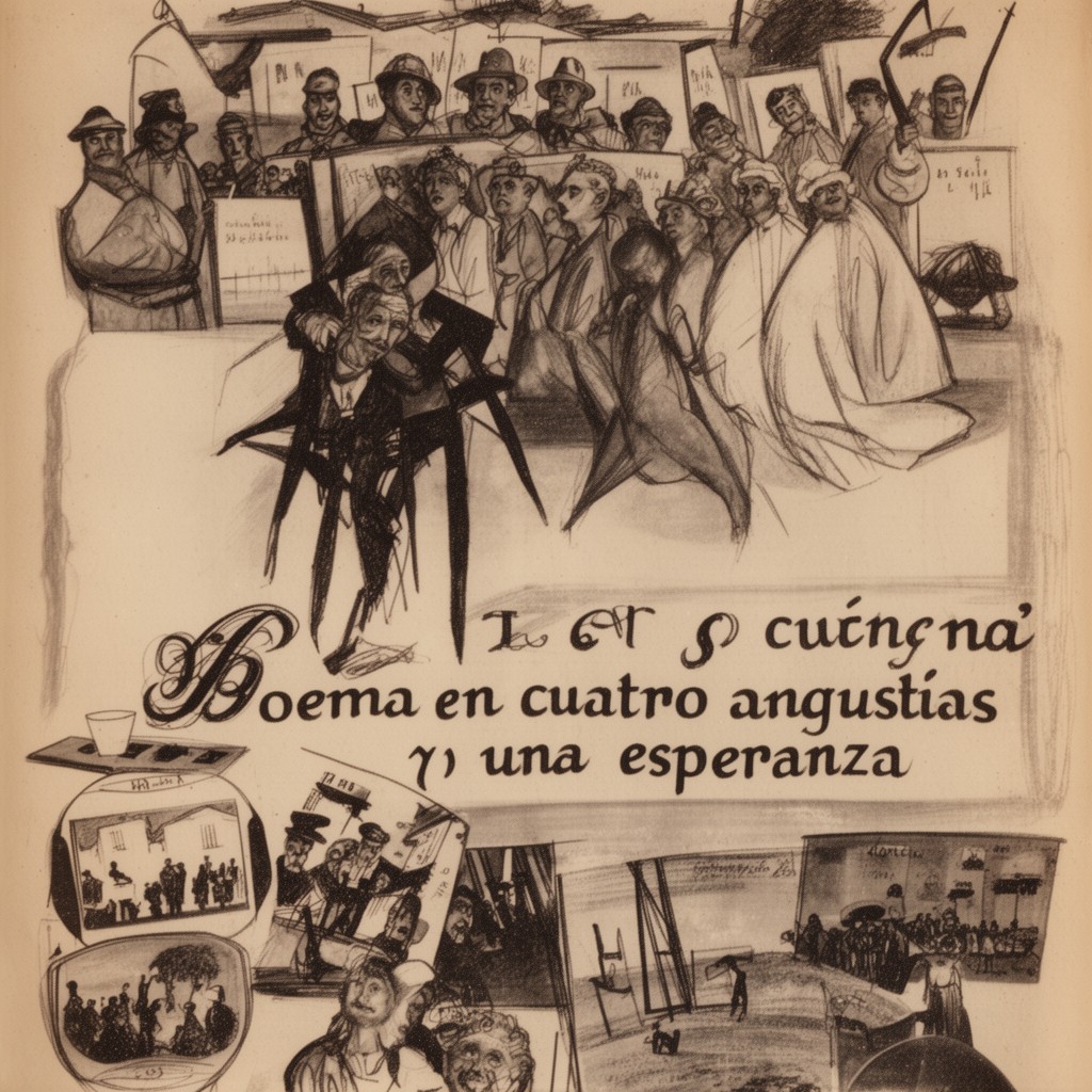 AI-generated illustration of España: poema en cuatro angustias y una esperanza