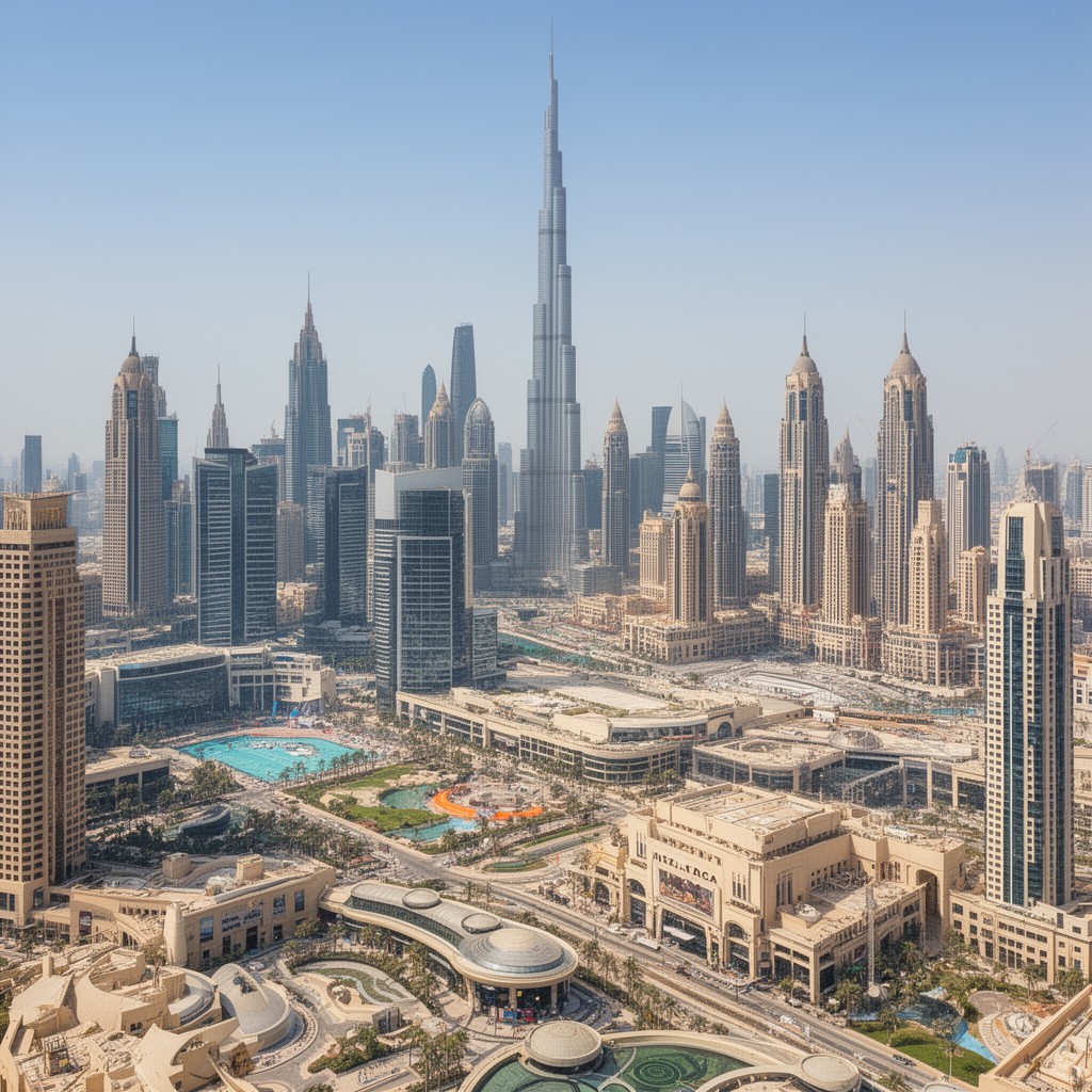 AI-generated illustration of Downtown Dubai