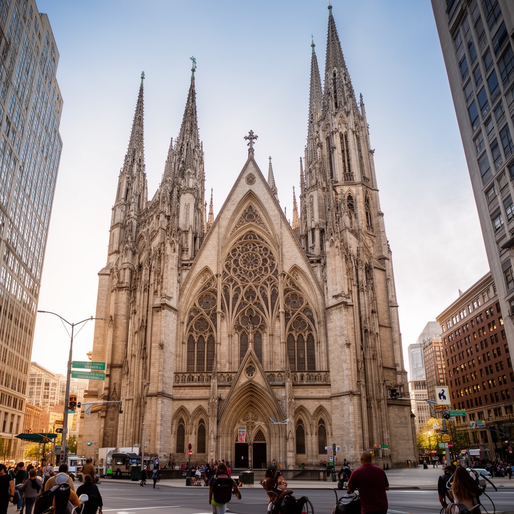 AI-generated illustration of Holy Name Cathedral