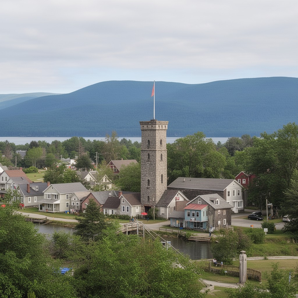 AI-generated illustration of Crown Point, New York