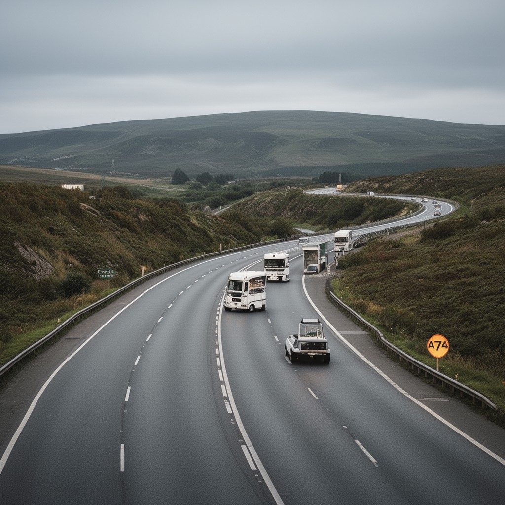 AI-generated illustration of A74 road