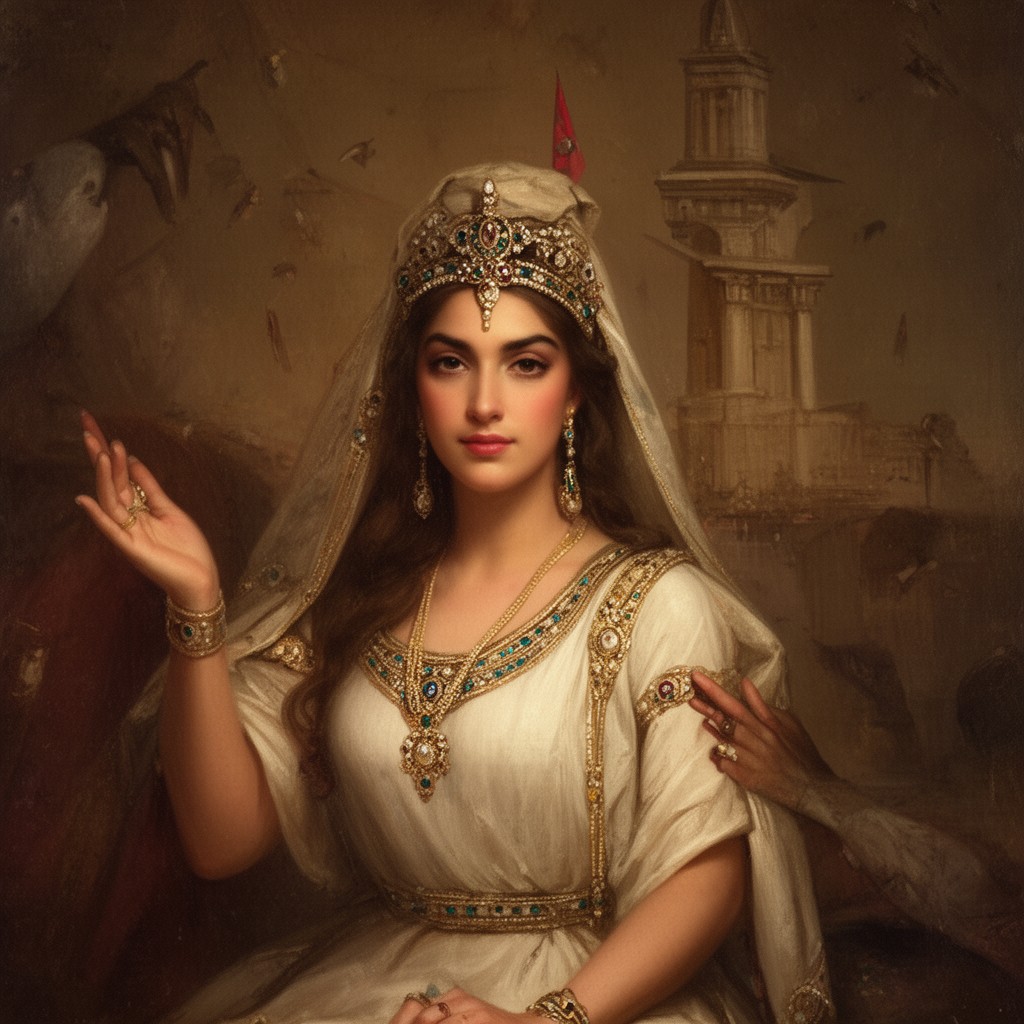 AI-generated illustration of Mandane of Media