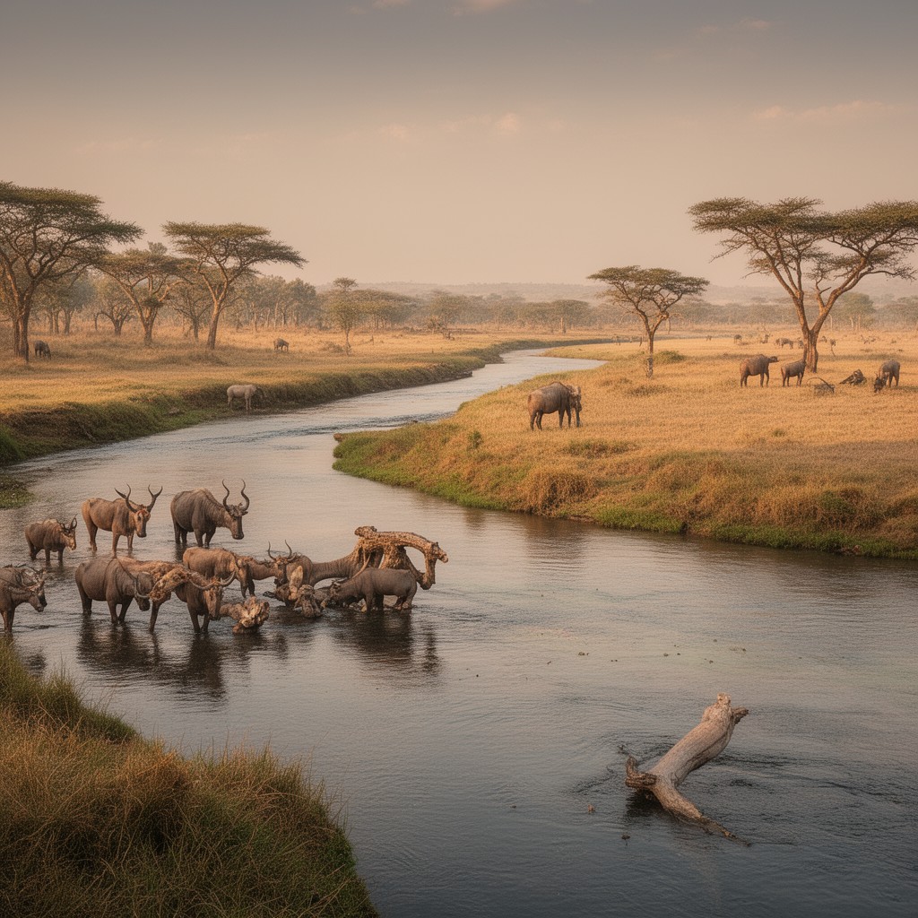 AI-generated illustration of Luangwa River