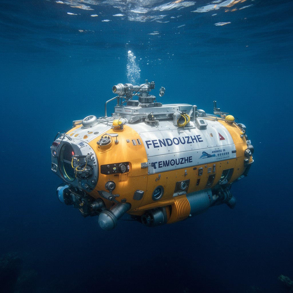 AI-generated illustration of Fendouzhe submersible