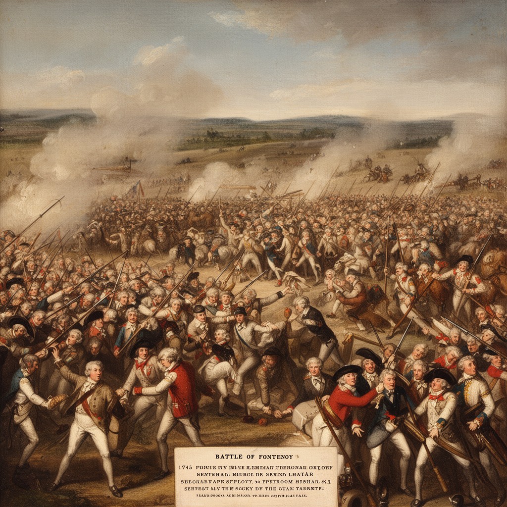 AI-generated illustration of Battle of Fontenoy