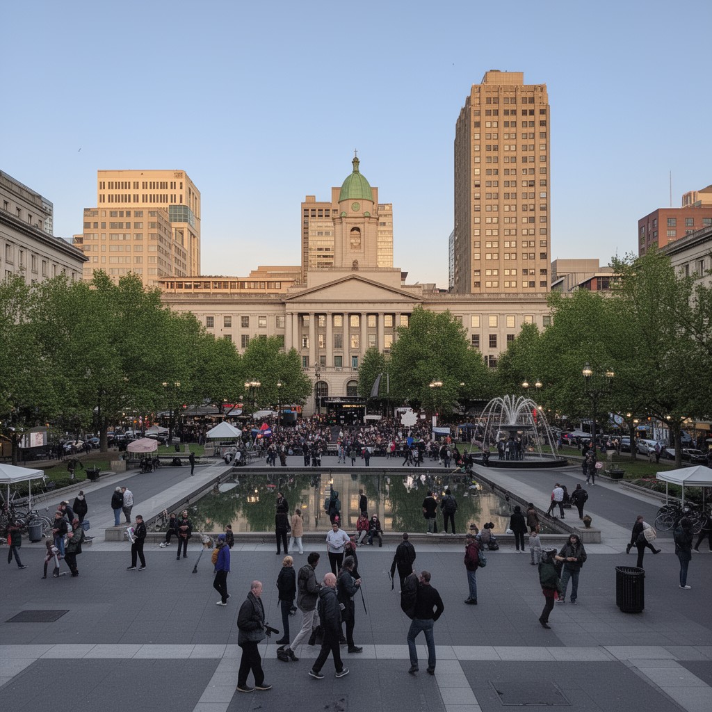 AI-generated illustration of Terry Schrunk Plaza