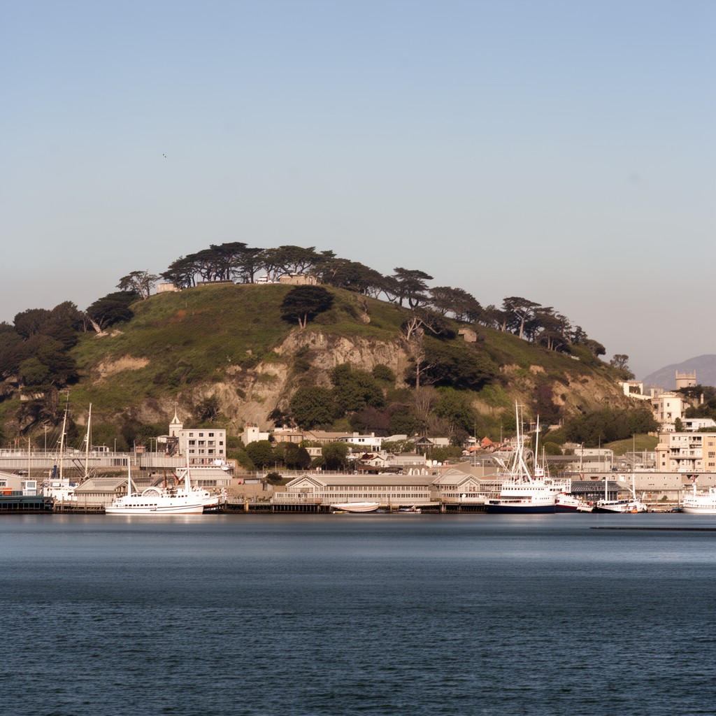AI-generated illustration of Angel Island