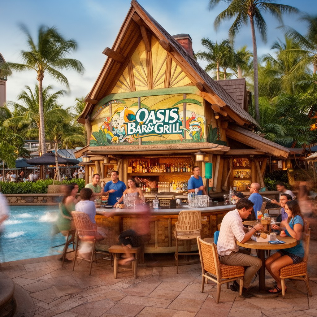 AI-generated illustration of Oasis Bar & Grill