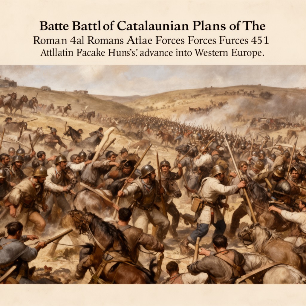AI-generated illustration of Battle of the Catalaunian Plains