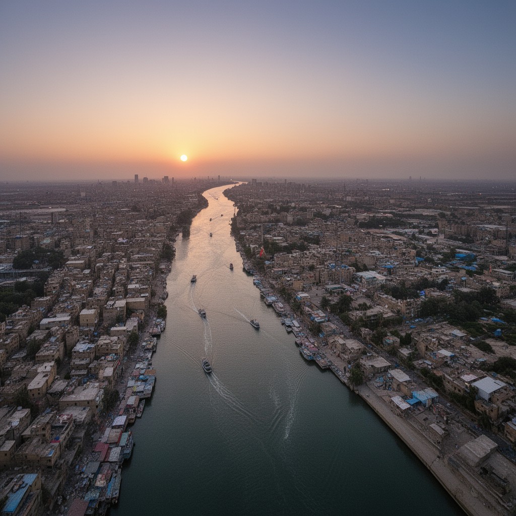 AI-generated illustration of Shatt al-Arab