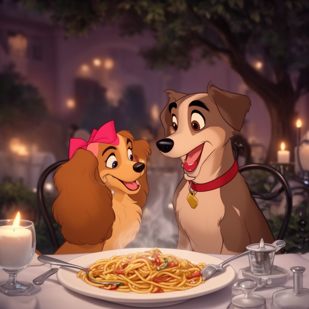 AI-generated illustration of Lady and the Tramp