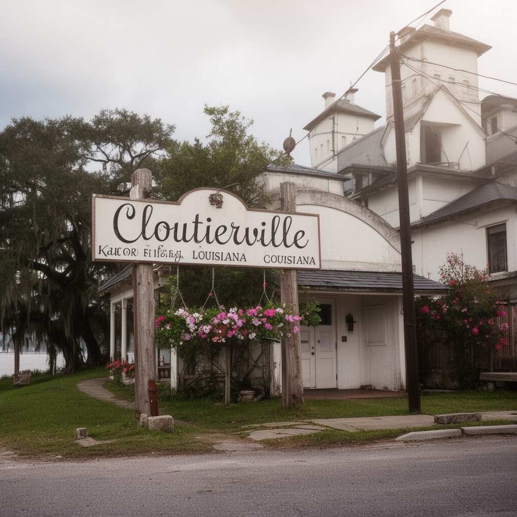 AI-generated illustration of Cloutierville, Louisiana, United States