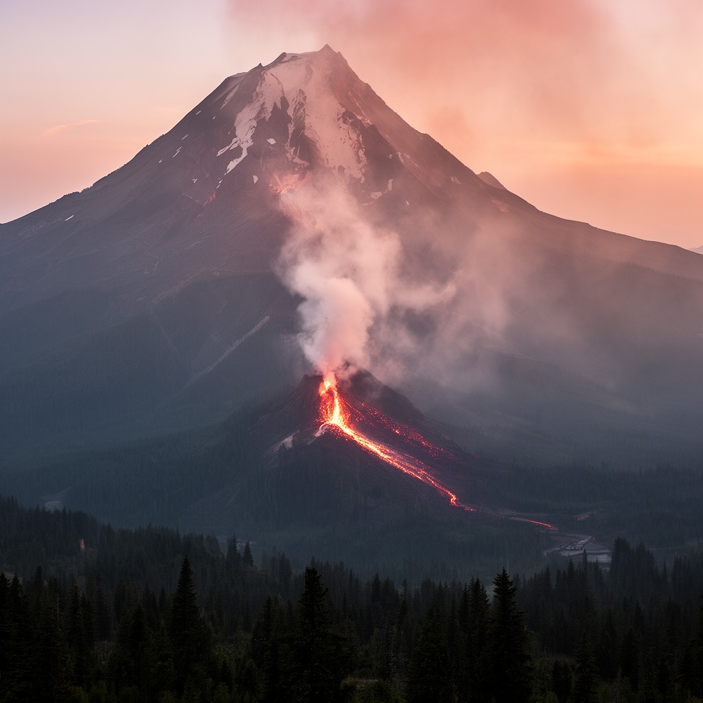 AI-generated illustration of USGS Cascades Volcano Observatory