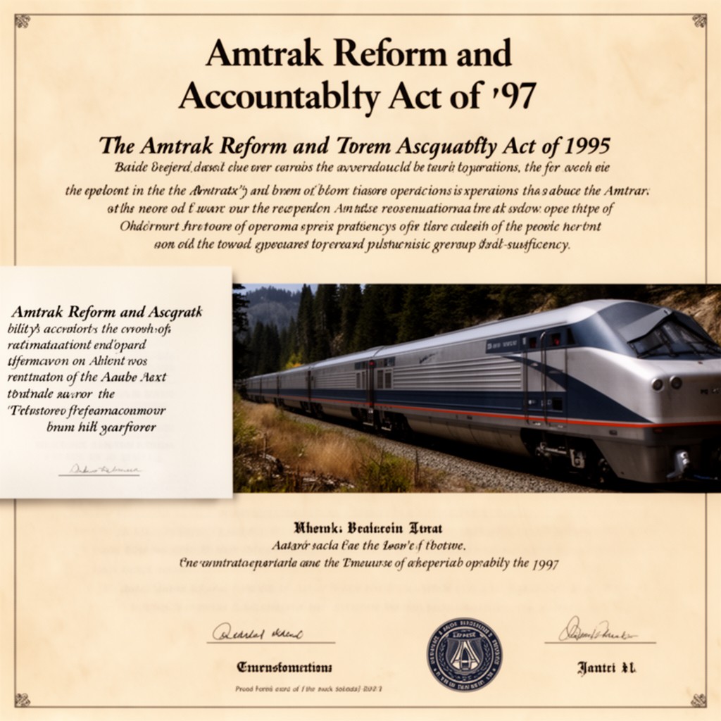 AI-generated illustration of Amtrak Reform and Accountability Act of 1997