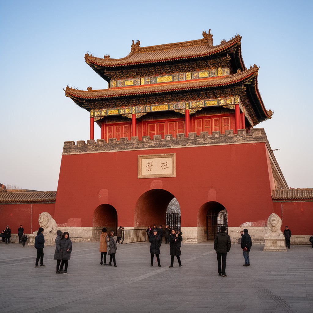 AI-generated illustration of Zhengyangmen (Qianmen Gate)