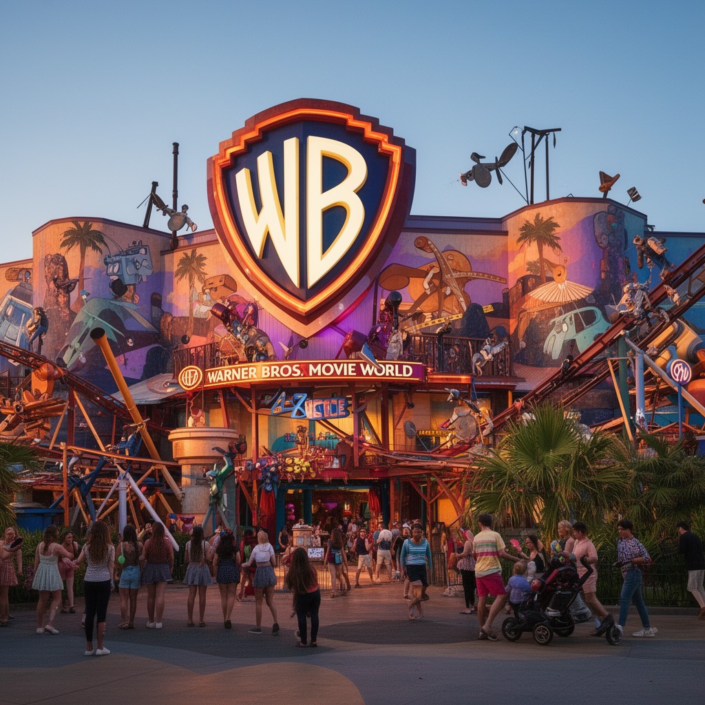 AI-generated illustration of Warner Bros. Movie World