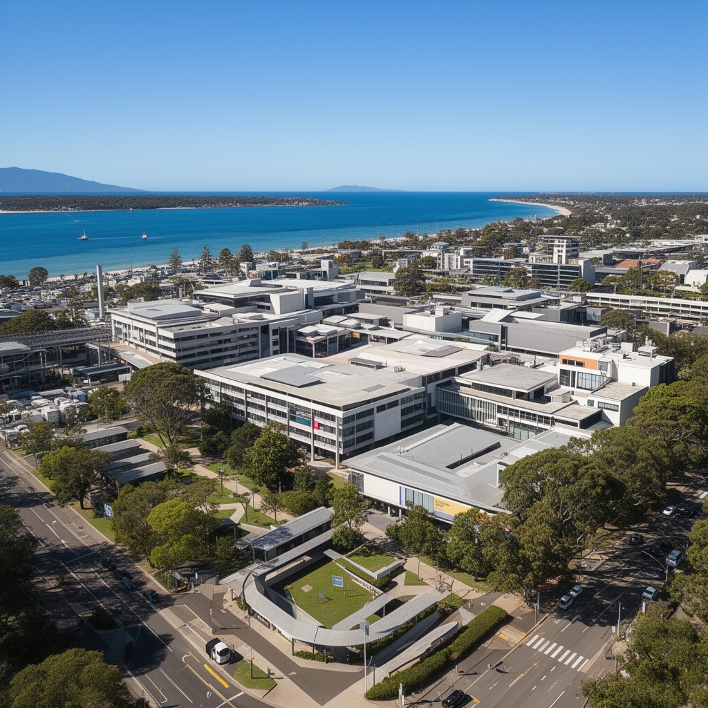 AI-generated illustration of Griffith University Gold Coast campus