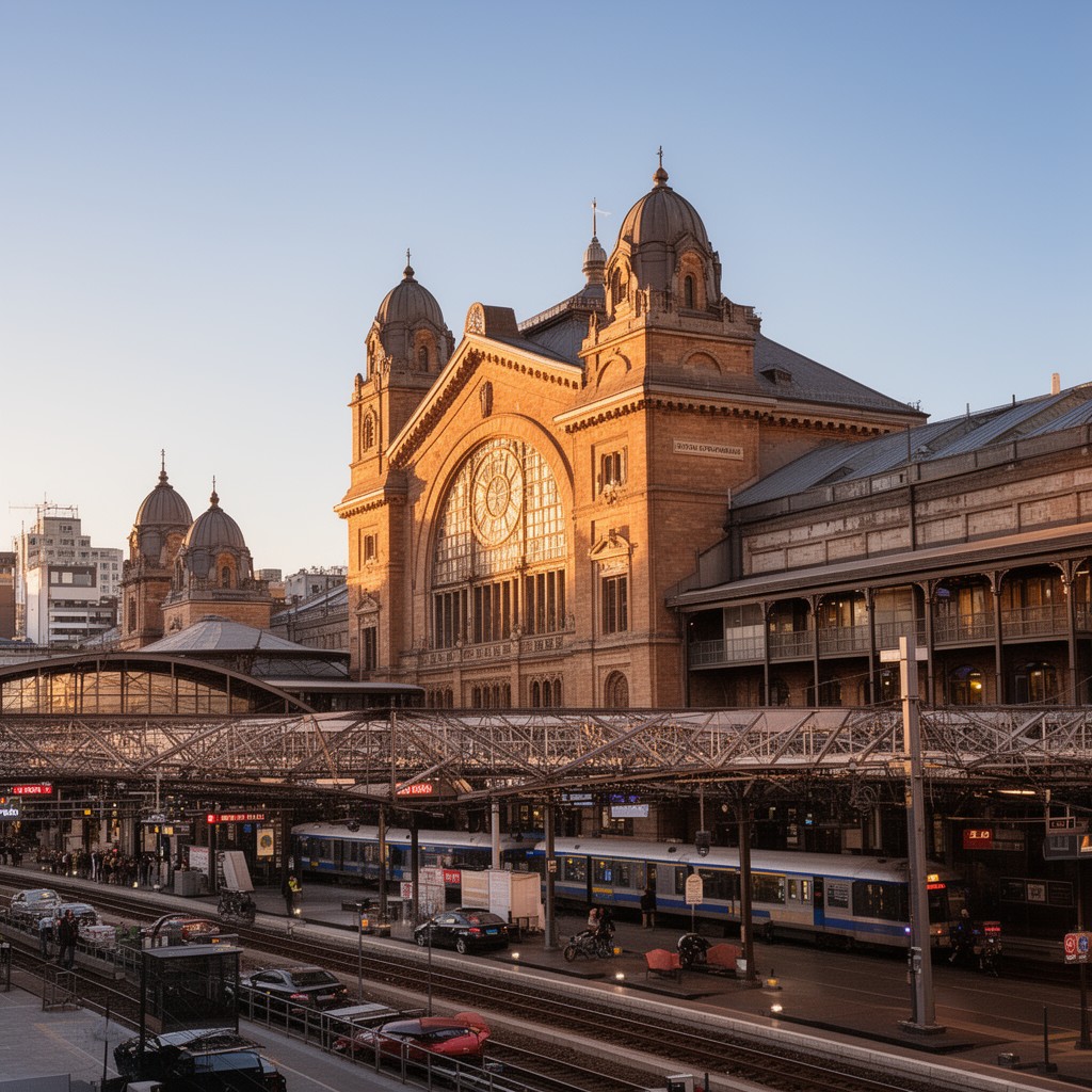 AI-generated illustration of Sydney Central station