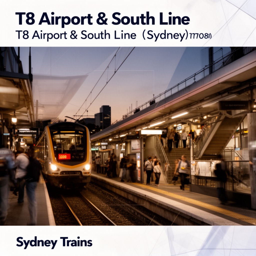 AI-generated illustration of T8 Airport & South Line (Sydney Trains)