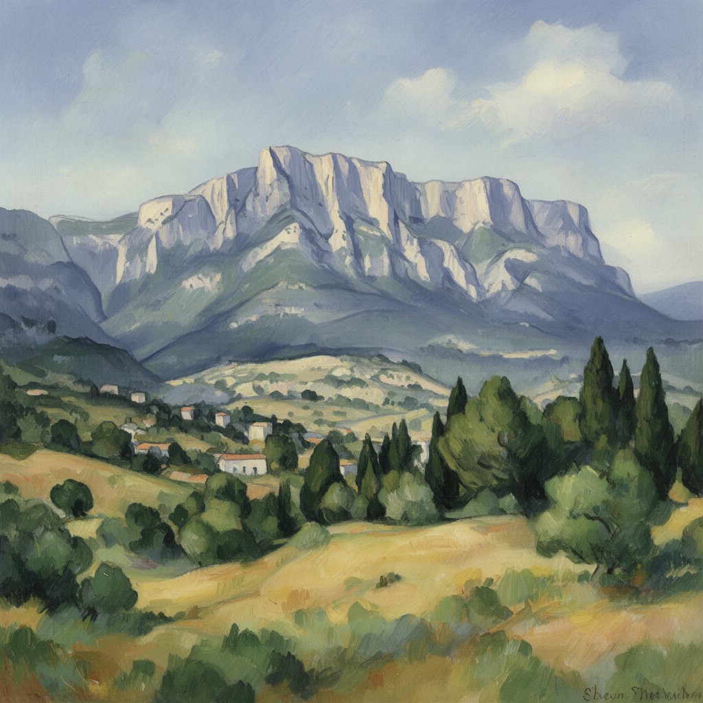AI-generated illustration of Mont Sainte-Victoire