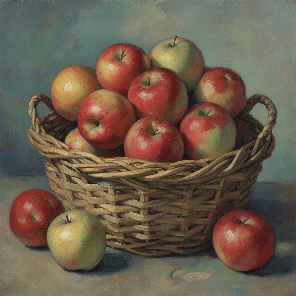 AI-generated illustration of The Basket of Apples