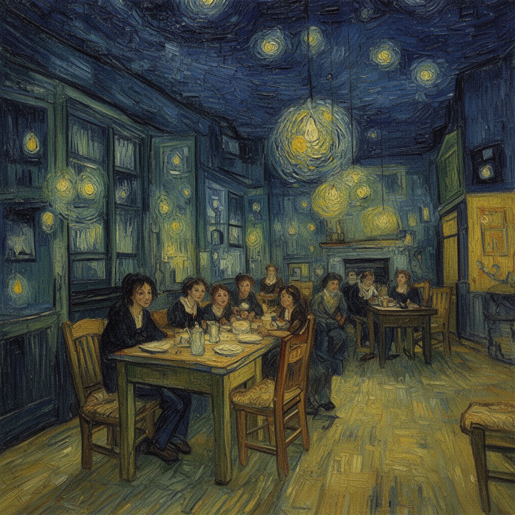 AI-generated illustration of The Night Café