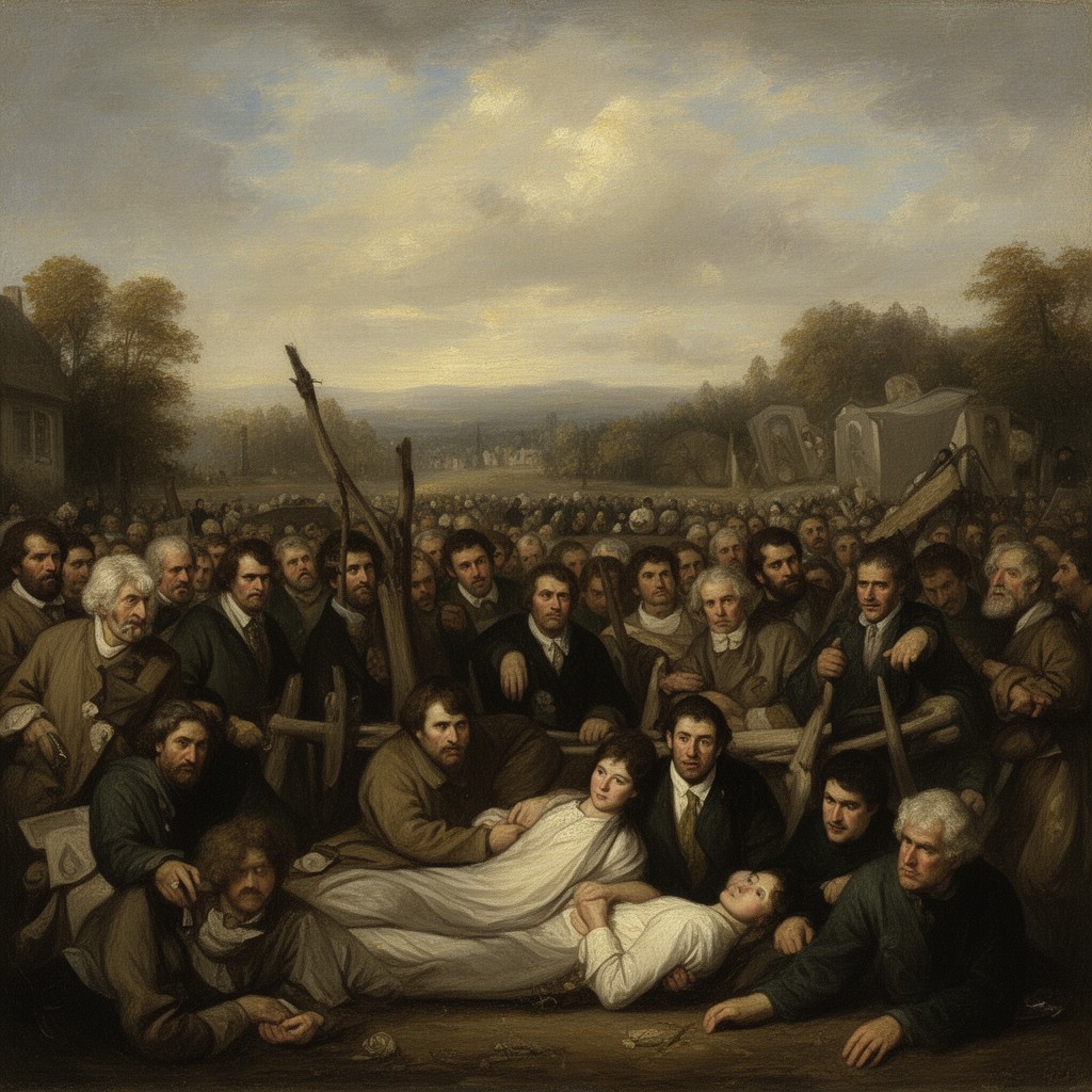 AI-generated illustration of A Burial at Ornans